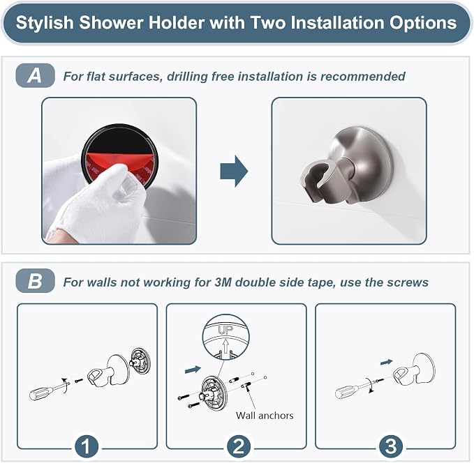 BRIGHT SHOWERS High Pressure Rain Shower Head Combo - Image 6