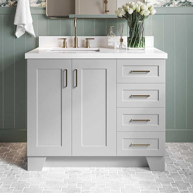 ARIEL Taylor 42 Inch Grey Bathroom Vanity by Ariel