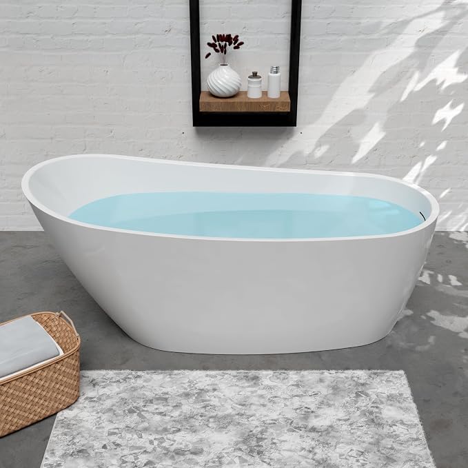 67" Free Standing Tub, Pure Acrylic Freestanding Bathtub, Stylish Stand Alone - Image 2