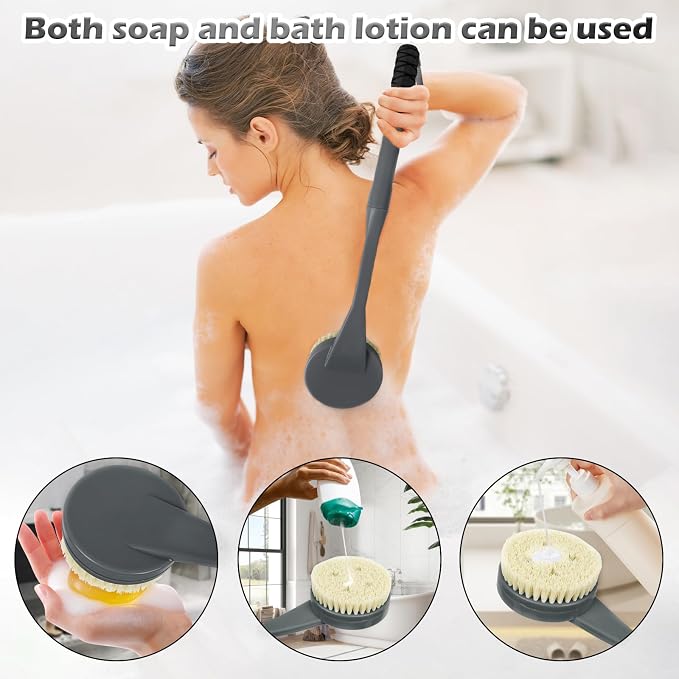 Back Brush Long Handle for Shower, 20.5” Bath Brush, Back Scrubber, Shower Body - Image 3