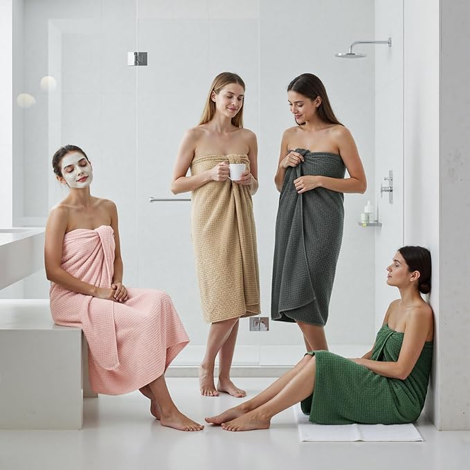 REDKISS Soft Bath Towels Set of 4-35 x 70 in Extra Large Coral Fleece Bath Towel - Image 3