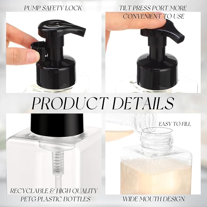 Domensi 12 Pcs Foam Pump Bottle Foaming Soap Dispenser Empty Travel Foaming - Image 3