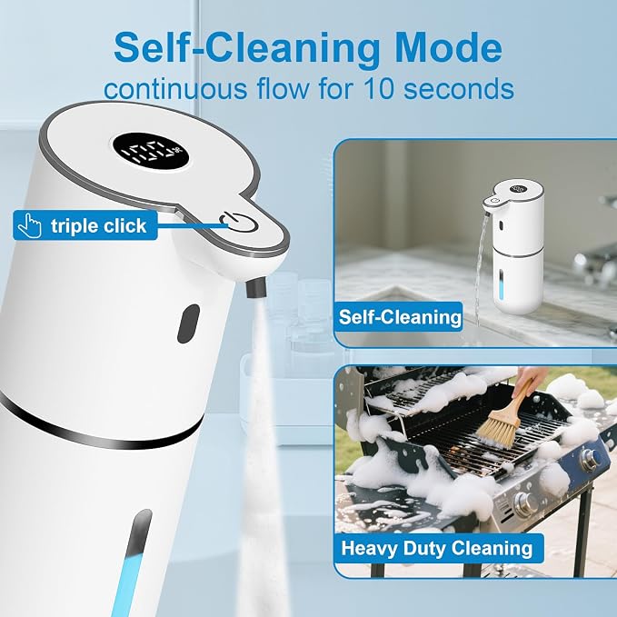 2 Pack Automatic Foaming Soap Dispenser Touchless, USB Rechargeable Smart Hand - Image 5