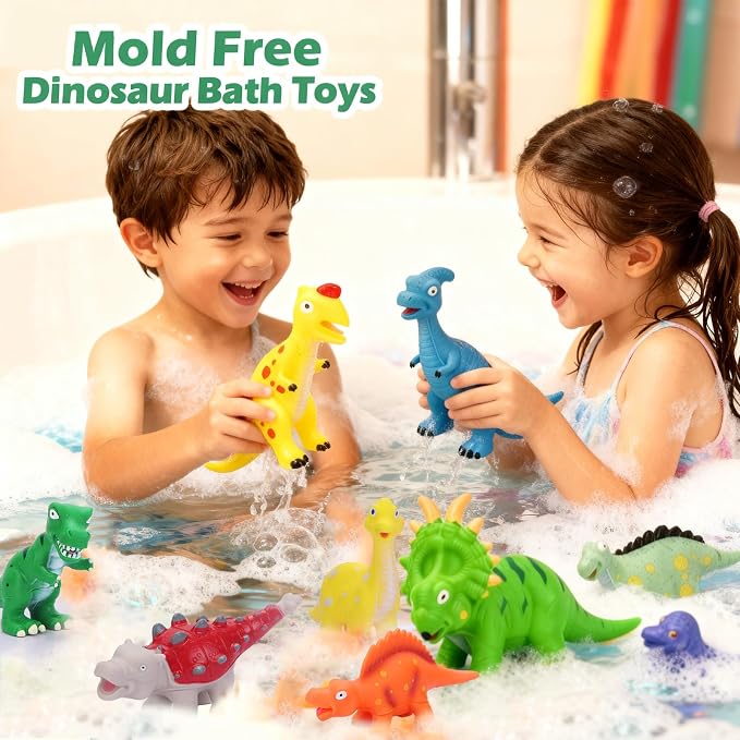 Dinosaur Bath Toys for Toddler Kids: No Hole Mold Free Bathtub Toys - Image 5