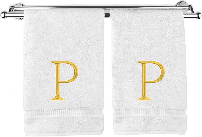 Monogrammed Hand Towel, Personalized Initial Gift, Extra Absorbent 100% Turkish by BareCotton