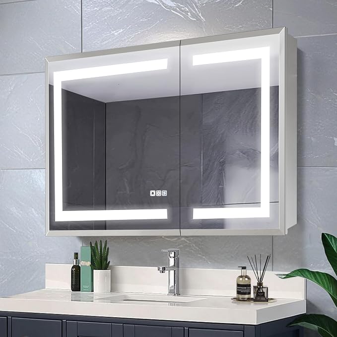 GroGro LED Lighted Bathroom Medicine Cabinet by GroGro
