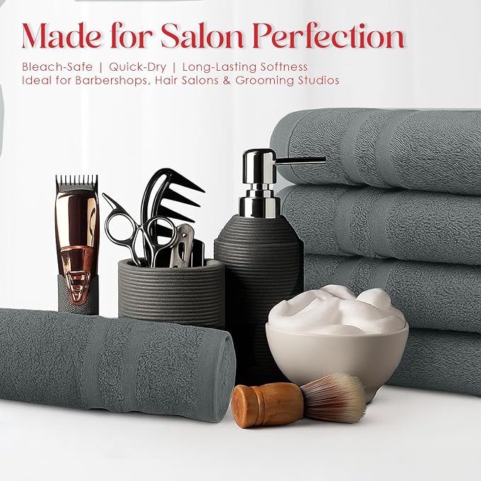 RIVERSIDE Pack of 24 Salon Towels Set – 16 x 26 Inches, 100% Ring Spun Cotton - Image 4