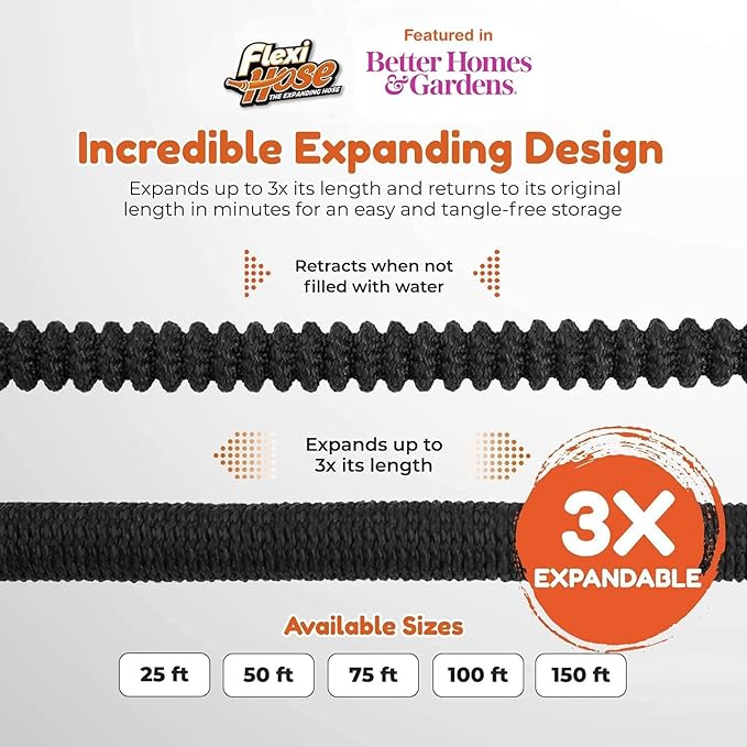 Flexi Hose PLUS with 8 Function Nozzle Expandable Garden Hose, Lightweight & - Image 2