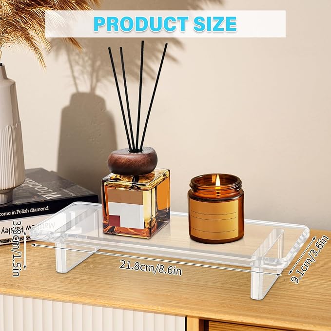 2Pack Acrylic Counter Tray Organizer. Multi-Purpose Kitchen & Bathroom Sink - Image 4