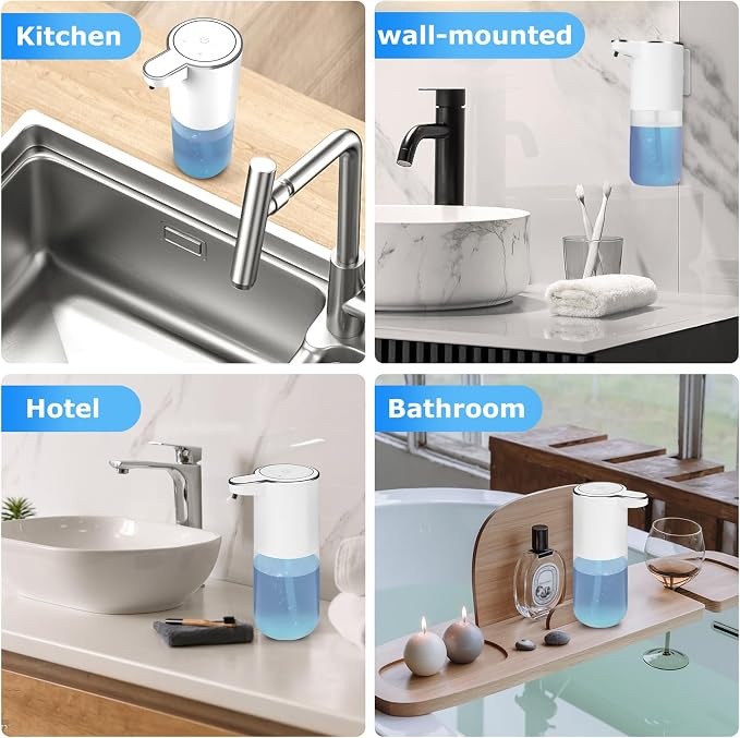 2 Pack Soap Dispenser, Automatic Liquid Soap Dispenser Touchless, 13.5oz/400ml - Image 6