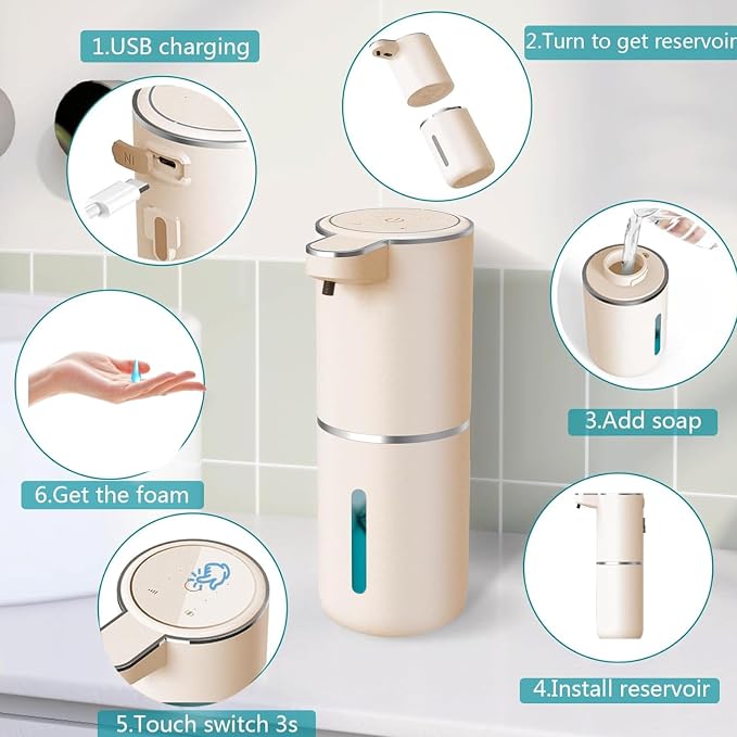 Automatic Liquid Soap Dispenser, Touchless Hand Soap Dispenser USB - Image 5