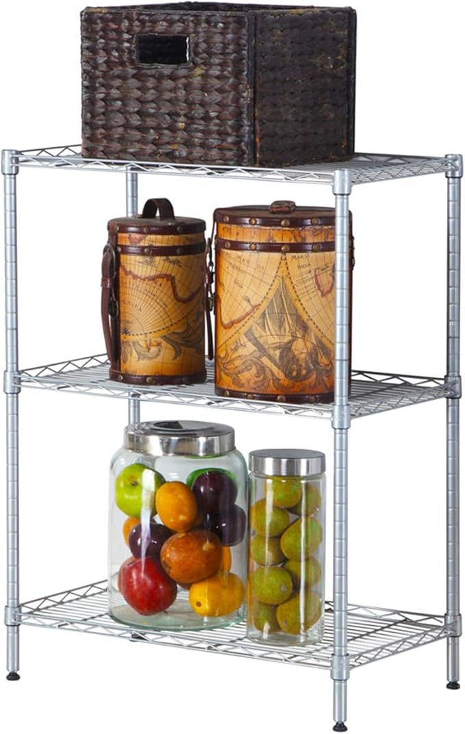 3 Tier Storage Racks Shelving, Heavy Steel Pantry Shelves, Adjustable Wire by Unknown