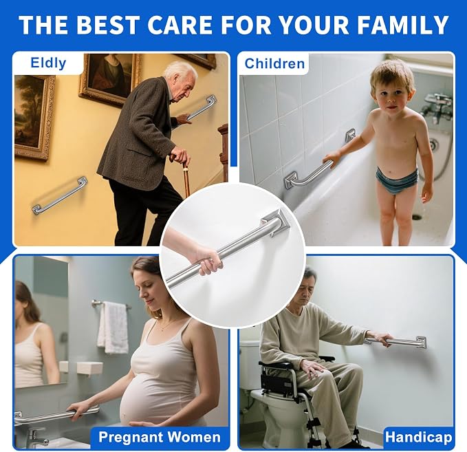 Bathroom Grab Bars Stainless Steel Handrail ADA Compliant 500lbs bathtubs and - Image 4