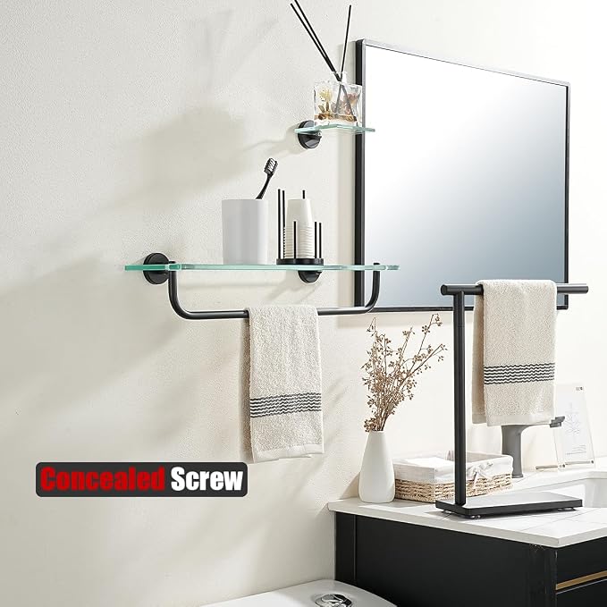 JQK Bathroom Glass Shelf, Shelf - Image 2
