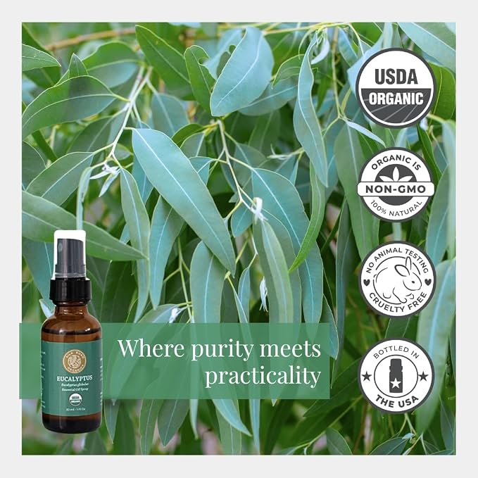 Silk Road Organic Eucalyptus Essential Oil Spray, 100% Pure USDA Certified - Image 4