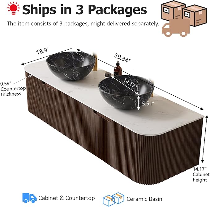 60" Floating Bathroom Vanity - Image 2