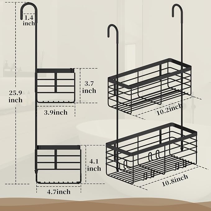 DELLAN 2-Tier Shower Hanging Caddy, Shower Rack - Image 4