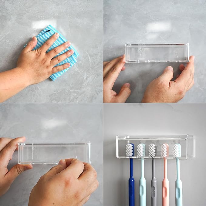 5 Slots Wall Mount Toothbrush Holder - Image 3