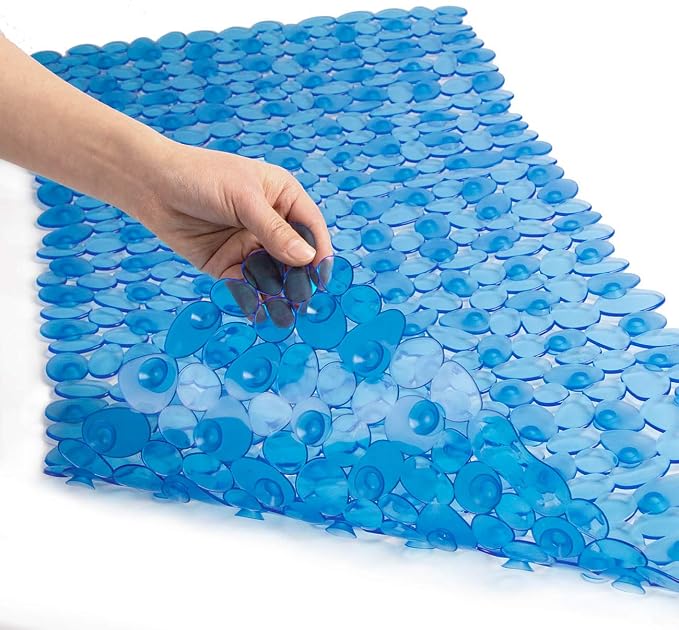 WELTRXE Non Slip Bathtub Mat, 35 x 16 Inches Bathroom Pebbles Shower Mat by WELTRXE