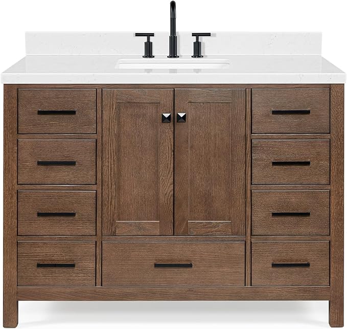 ARIEL Cambridge 48 Inch Single Rectangle Sink Bathroom Vanity - Image 11