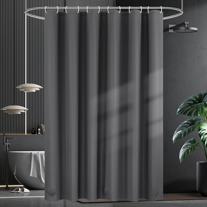 UFRIDAY Dark Grey Extra Long Shower Curtain Liner Premium PEVA 72 x84 inch - Image 7