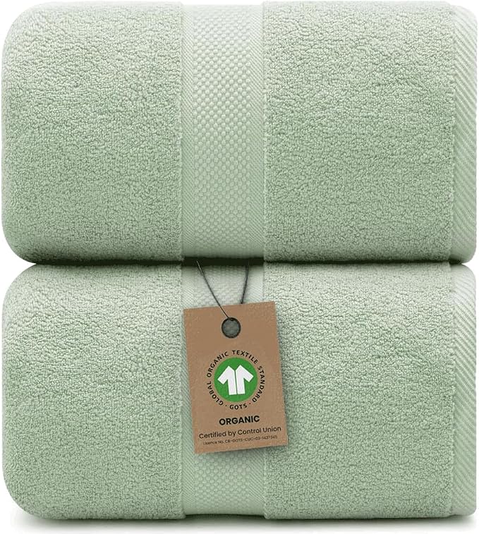 100% Organic Luxury Bath Sheets by AlusaHome