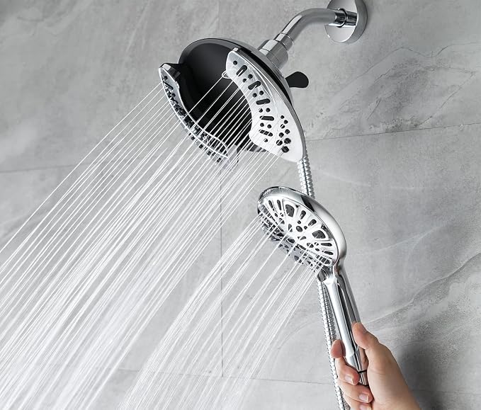 2-in-1 Shower Head with Handheld Combo: 2.5GPM Rainfall Shower Head & Handheld - Image 2