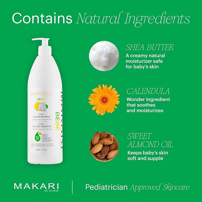 Makari Bebe Cleansing Milk | Baby Body Wash & Softening Formula - Image 2