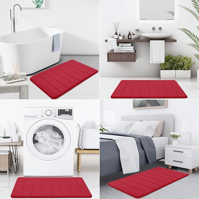Buganda Memory Foam Bath Mat, Ultra Soft and Non-Slip Bathroom Rugs, Water - Image 7