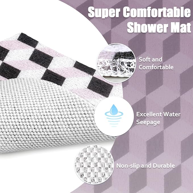 Square Shower Mat Non-Slip 24x 24 Inch, Soft Comfort Bath Mat - Image 6