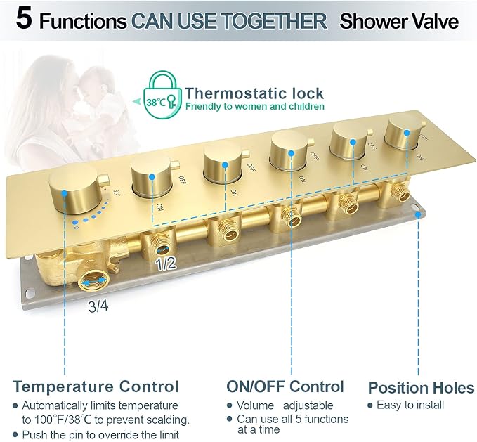 HOMEDEC Multi Function Shower Diverter Valve - Image 3