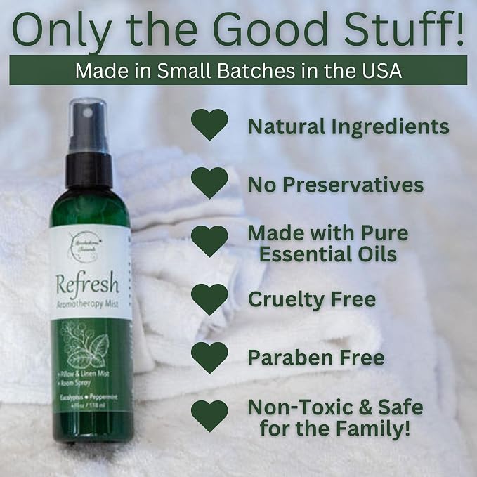 Refresh Aromatherapy Room Spray & Pillow Mist. Peppermint & Eucalyptus - Image 6