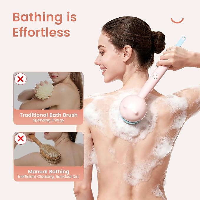 Electric Back Scrubber for Shower Body Brush, Waterproof Shower Body Scrubber - Image 2