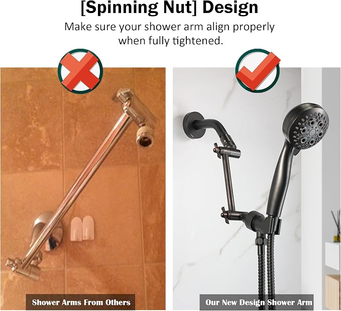 Shower Head Arm, Adjustable Shower Extension Arm - Image 5