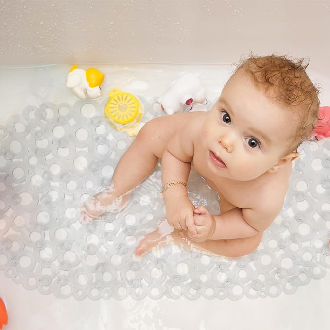 WELTRXE Oval Bathtub Mat Non Slip, Shower Mat - Image 5