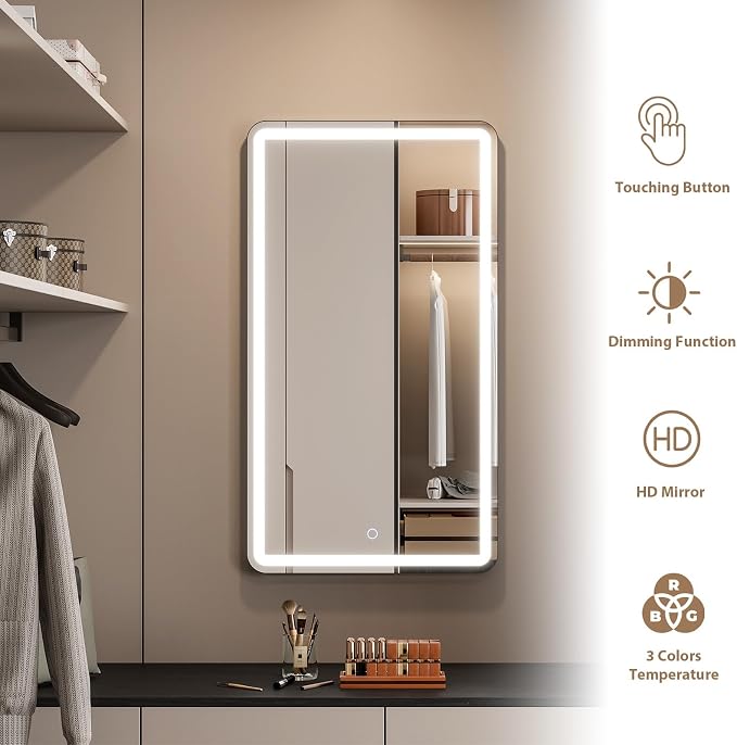 20x36 Inch LED Lighted Medicine Cabinet - Image 7