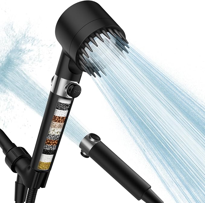 Filtered Shower Head with Handheld, High Pressure 3 Spray Mode Showerhead with by Sipaote