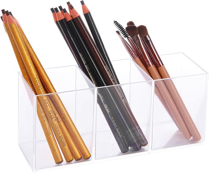 Clear Acrylic Silverware & Pen Organizer Caddy, Transparent Plastic Silverware - Image 4