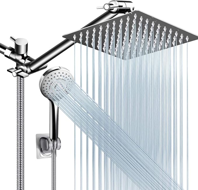 Shower Head Combo, 8 Inch High Pressure Rain Shower Head by PINWIN