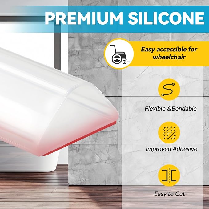 98'' Collapsible Shower Threshold Water Dam Shower Barrier Keeps Water Inside - Image 7