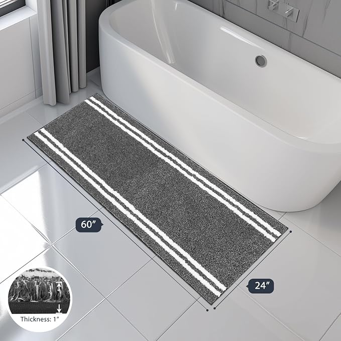 PURRUGS Bathroom Rug Non-Slip Machine Washable 24" x 60", Super Absorbent and - Image 7