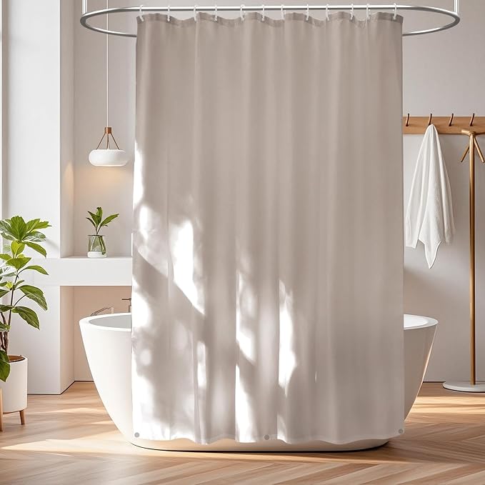 Waterproof Fabric Long Shower Curtain Liner by Seenus