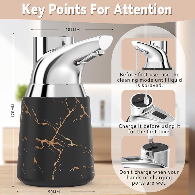 Adjustable Automatic Soap Dispenser Touchless, Ceramic Material，4 Adjustable - Image 3