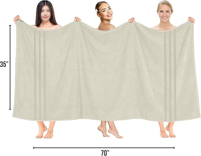 RIVERSIDE Pack of 2 Extra Large Bath Sheets 35 x 70 Inches - Image 2