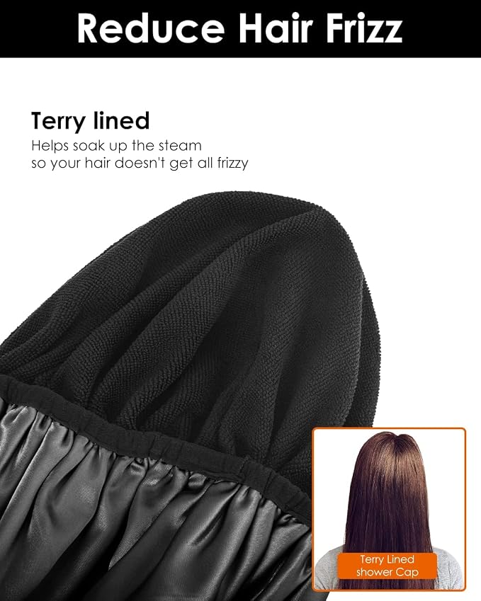 Aquior Shower Cap, Terry Lined Shower Cap - Image 7