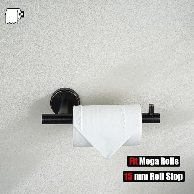 JQK Bathroom Hardware Set Oil Rubbed Bronze, 5-Piece Bath Accessories Set Wall - Image 8