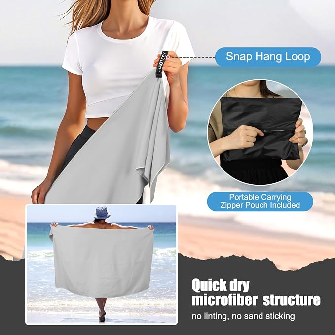 Quick Dry Travel Towel, 3 Sizes 1 Pack Camping Microfiber Towel, Lightweight - Image 6