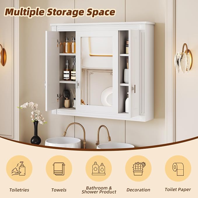 Merax Wall Mounted Bathroom Medicine Cabinet - Image 7