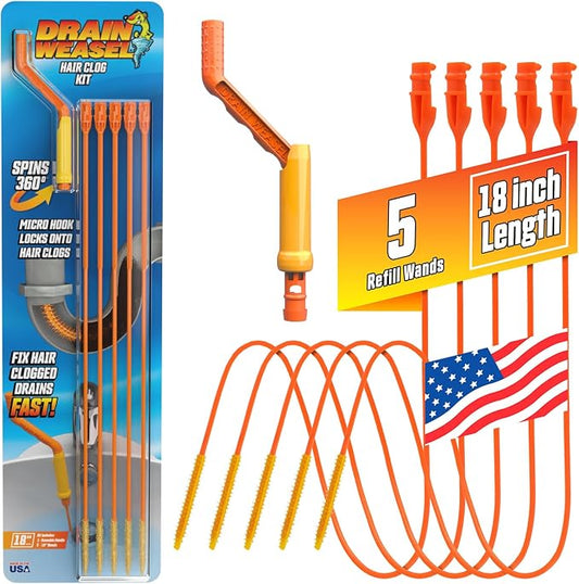 FlexiSnake Drain Weasel Sink Snake Hair Clog Remover Tool, Bathtub Cleaner by FlexiSnakeInc