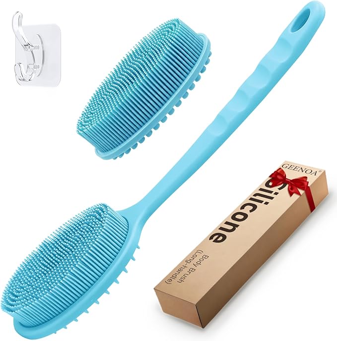 Silicone Back Scrubber for Shower, Gentle Exfoliating Body Scrubber & Back by GEENOA